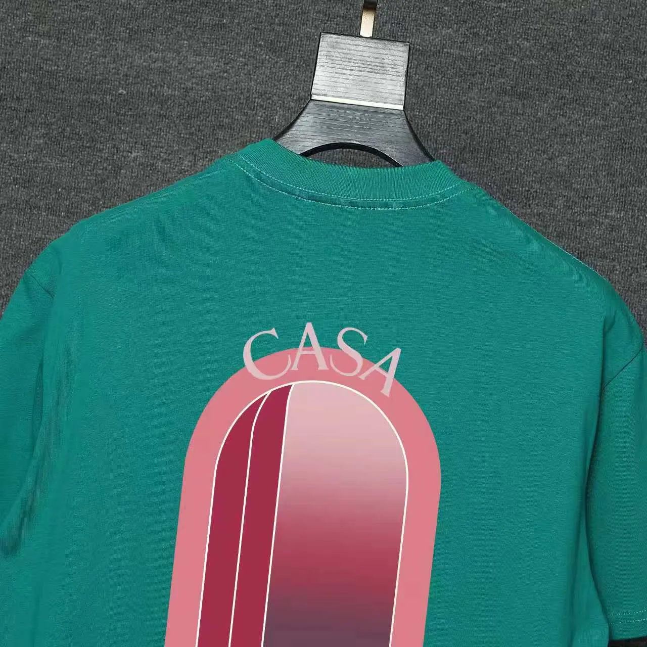 26ss CASABLANCA original printing process short-sleeved T-shirt original development using high-density double yarn pure cotton fabric upper body soft and comfortable color Black White Dark Green color Orange Pink Blue Royal Blue color cigarette powder 8 colors Sizes S M L XL